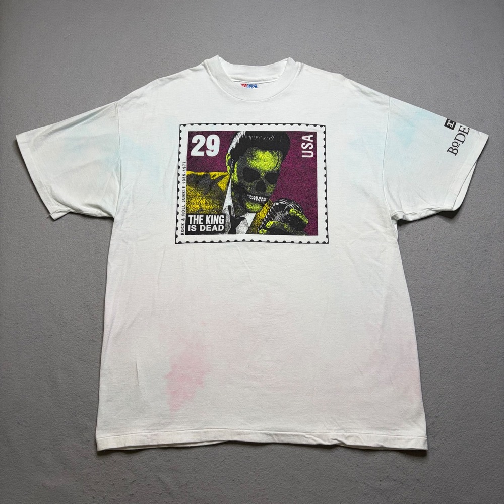 Hanes T-Shirt Mens XL White The King Is Dead BoDeans Vintage 90s Graphic Tee